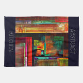 Kleurrijke vierkanten Modern Abstract kunstpatroon Theedoek (Horizontaal)