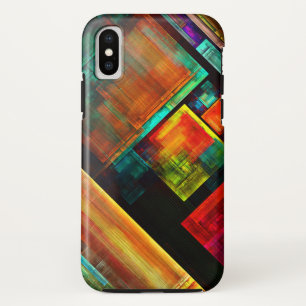 Kleurrijke vierkanten moderne abstracte kunstpatro iPhone x hoesje