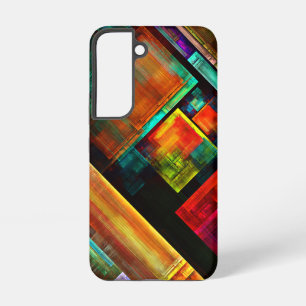 Kleurrijke vierkanten moderne abstracte kunstpatro samsung galaxy hoesje