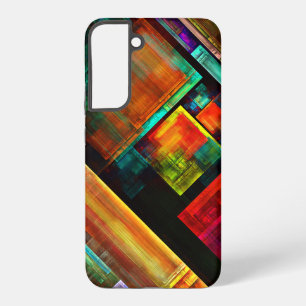 Kleurrijke vierkanten moderne abstracte kunstpatro samsung galaxy hoesje