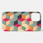 Kleurrijke vierkanten, retro geometrisch patroon. Case-Mate iPhone case (Achterkant (horizontaal))