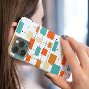 Kleurrijke vierkantjes en lijnen uit het midden va Case-Mate iPhone 14 hoesje