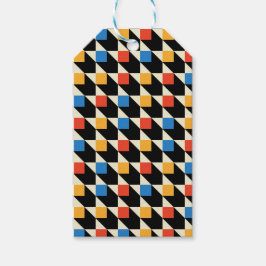 Kleurrijke Vierkantjes Gift Labels Cadeaulabel