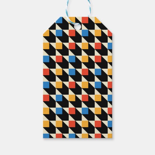 Kleurrijke Vierkantjes Gift Labels Cadeaulabel (Voorkant)