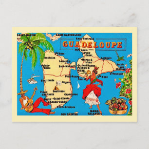 Kleurrijke vintage ansichtkaart van Guadeloupe Briefkaart
