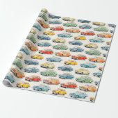 Kleurrijke Vintage Cars - Cadeaupapier (Uitgerold)