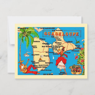 Kleurrijke vintage Guadeloupe ansichtkaart Briefkaart
