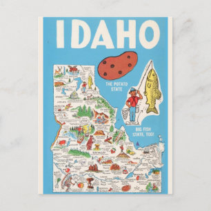 Kleurrijke Vintage Idaho Kaart