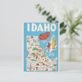 Kleurrijke vintage Idaho kaart (Staand voorkant)