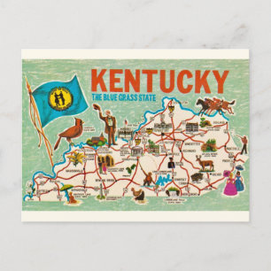Kleurrijke vintage kaart van Kentucky