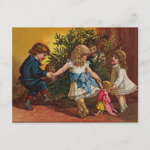 Kleurrijke vintage kerstkaarten feestdagenkaart