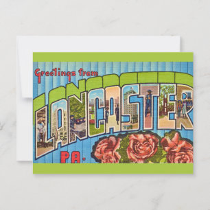 Kleurrijke vintage Lancaster PA Briefkaart
