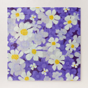 Kleurrijke Vintage: Naadloos bloempatroon Legpuzzel