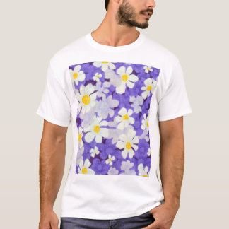Kleurrijke Vintage: Naadloos bloempatroon T-shirt