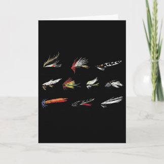 Kleurrijke vintage vliegvislokvogels kaart