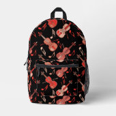 Kleurrijke viool schuin bedrukte rugzak (Voorkant)