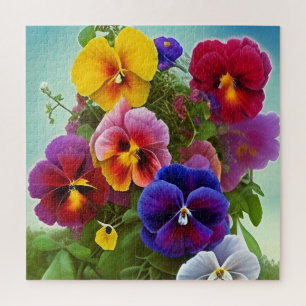 Kleurrijke Viooltjes -AI KUNST Legpuzzel
