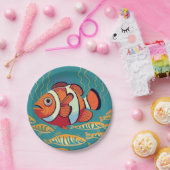 Kleurrijke vis in het rif papieren bordje (Feest)