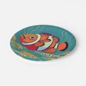 Kleurrijke vis in het rif papieren bordje (Gekanteld)