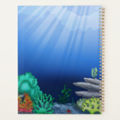 Kleurrijke vis, oceaan & blauwe zeebodem aangepast planner (Achterkant)