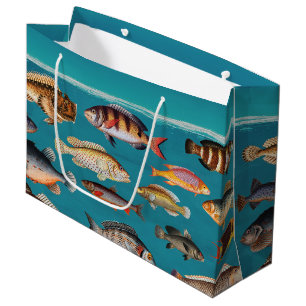 Kleurrijke vis onder blauw zeewater groot cadeauzakje