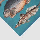 Kleurrijke vis onder blauw zeewater tissuepapier (Detail)