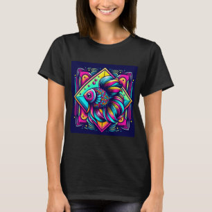 Kleurrijke vis t-shirt