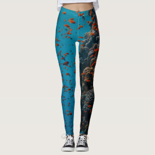 Kleurrijke vissen en riffen leggings