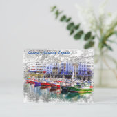 Kleurrijke vissersboten in Luarca, Asturië, Spanje Briefkaart (Staand voorkant)