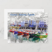 Kleurrijke vissersboten in Luarca, Asturië, Spanje Briefkaart (Voorkant / Achterkant)