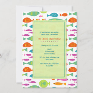 Kleurrijke visuitnodigingen kaart