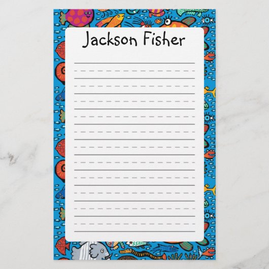 Kleurrijke visvrienden briefpapier (Voorkant)