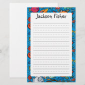 Kleurrijke visvrienden briefpapier (Voorkant / Achterkant)