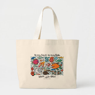 Kleurrijke visvrienden grote tote bag