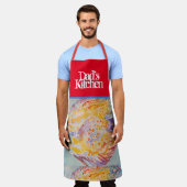 Kleurrijke visWaterverf Blue Dads Kitchen Schort (Gedragen)