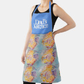 Kleurrijke visWaterverf Blue Dads Kitchen Schort (Insitu)