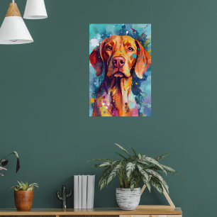 Kleurrijke Vizsla kunst Poster