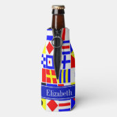 Kleurrijke Vlaggen Internationale Code Monogram Ko Flesjeskoeler (Fles Achterkant)