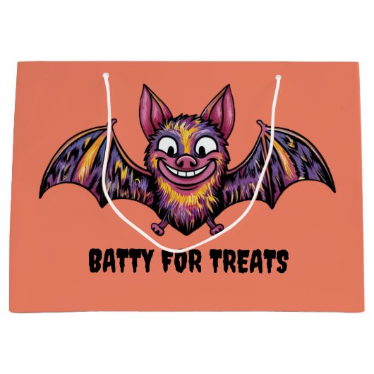 Kleurrijke vleermuis groot cadeauzakje (Voorkant)