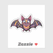 Kleurrijke vleermuis sticker (Vel)