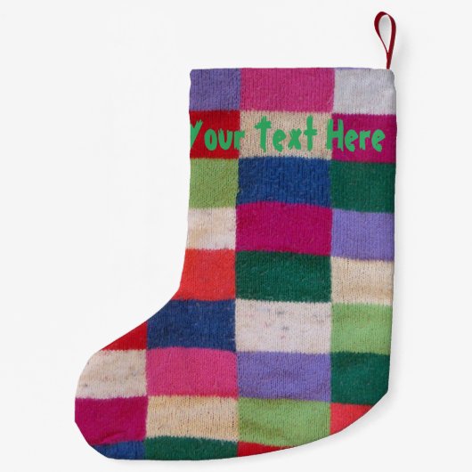 kleurrijke vlekstof met leuke snowman plezier kleine kerstsok (Achterkant)