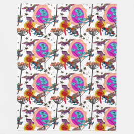 Kleurrijke vliegende kikkers fleece deken