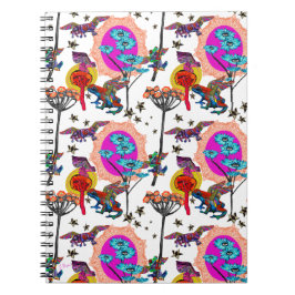 Kleurrijke vliegende kikkers notitieboek