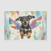 Kleurrijke vliegende teckel met vleugels AV2 Decou Tissuepapier (Voorkant)