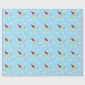 Kleurrijke vliegers in het Sky Blue Pattern Kinder Cadeaupapier (Vlak)