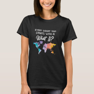 Kleurrijke Vliegtuig Reis Kaart Souvenir - Cool We T-shirt