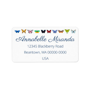 Kleurrijke Vlinder Assortiment Personaliseer Label
