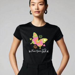 Kleurrijke vlinder bevrijd je ziel retro Tri-Blend shirt