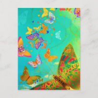 , kleurrijke vlinder Gold Waterverf