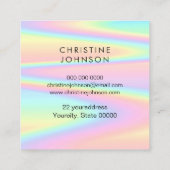 Kleurrijke vlinder logo vierkant visitekaartje (Achterkant)